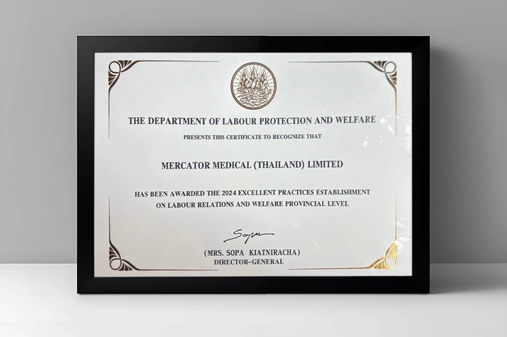 Mercator Medical Thailand Ltd. receives prestigious award from the Thai Ministry of Industry!
